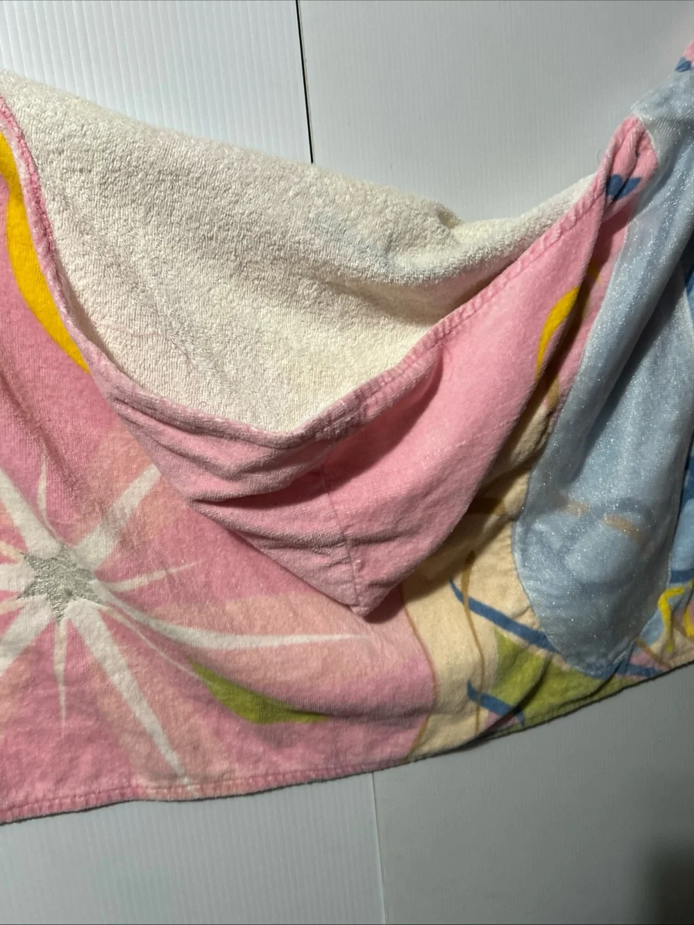 Disney Pink and Yellow Tinker Bell Hooded Bath Towel